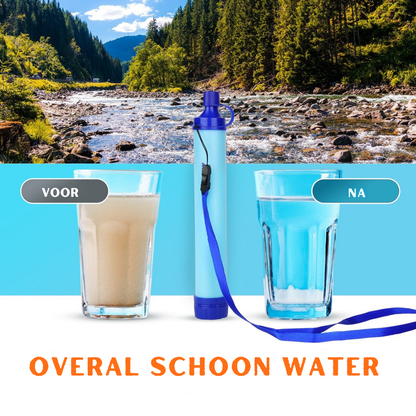 Gearready™ Draagbare Waterfilter | Beperk Risico’s, Filter tot 1500L Water – Inclusief Waterfles, BPA-vrij, Perfect voor Outdoor en Survival