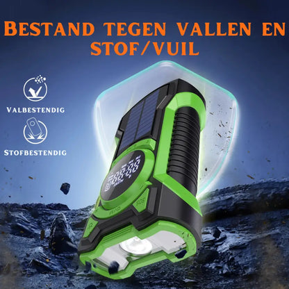 Draagbare Premium Noodradio met Powerbank Weeralarm & Zonne-energie | Geen Stroom? Geen Probleem!