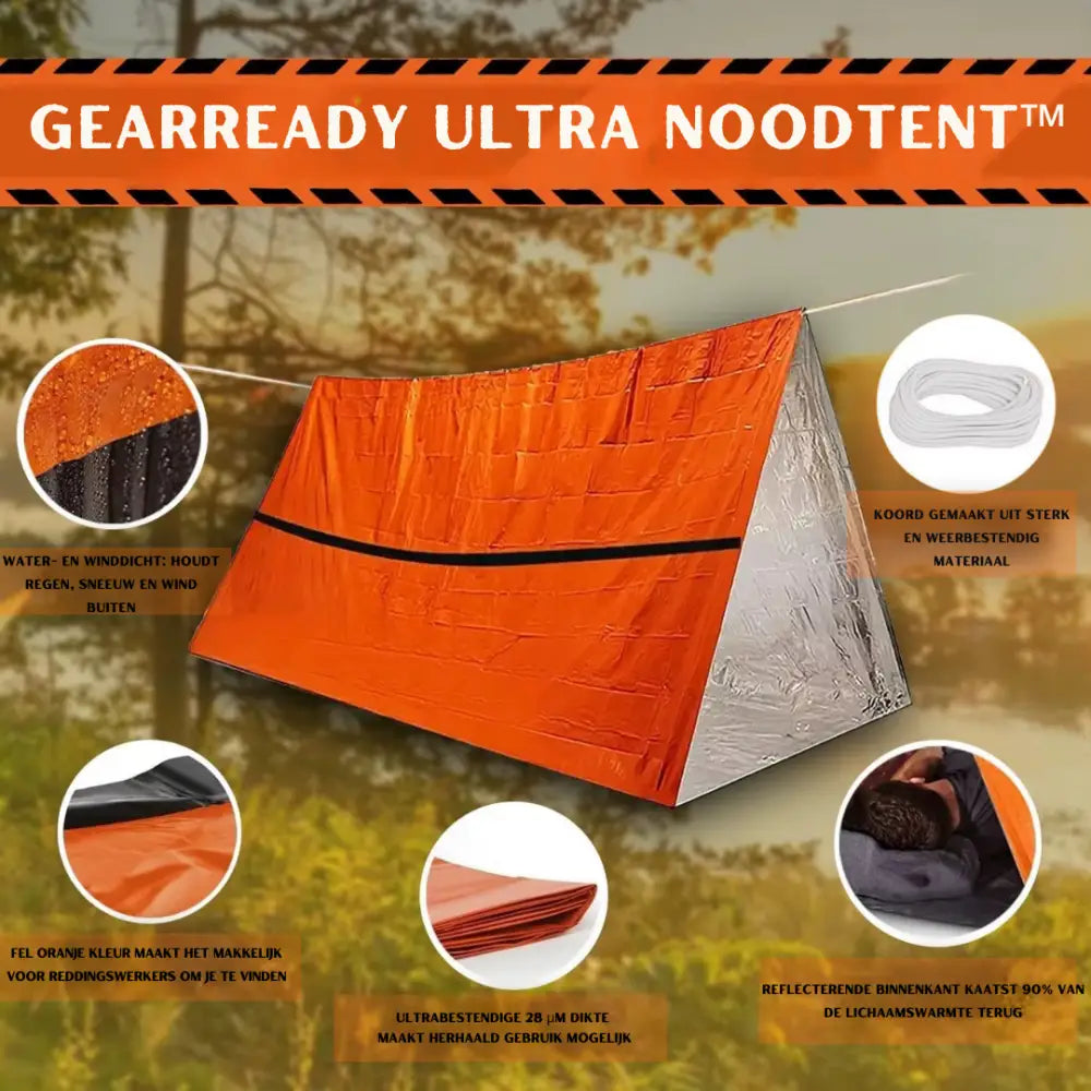 Gearready Ultra noodtent™: De Survival Tent die Elk Avontuur Aan Kan